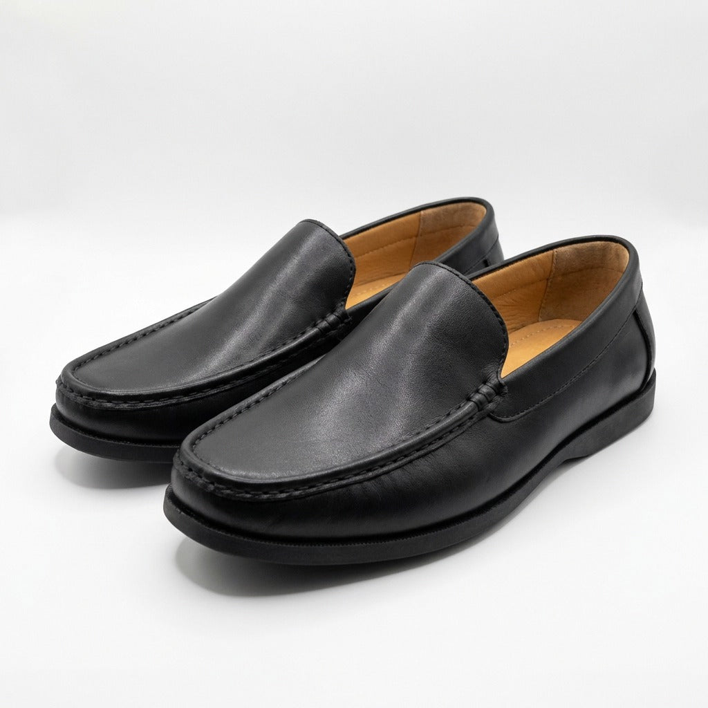 BLACK CLASSIC LEATHER LOAFERS