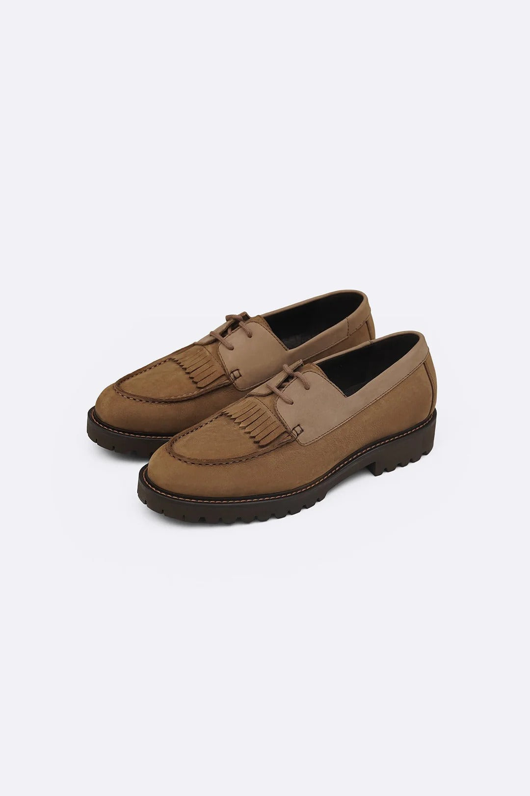 LEATHER MOC-TOE SHOES