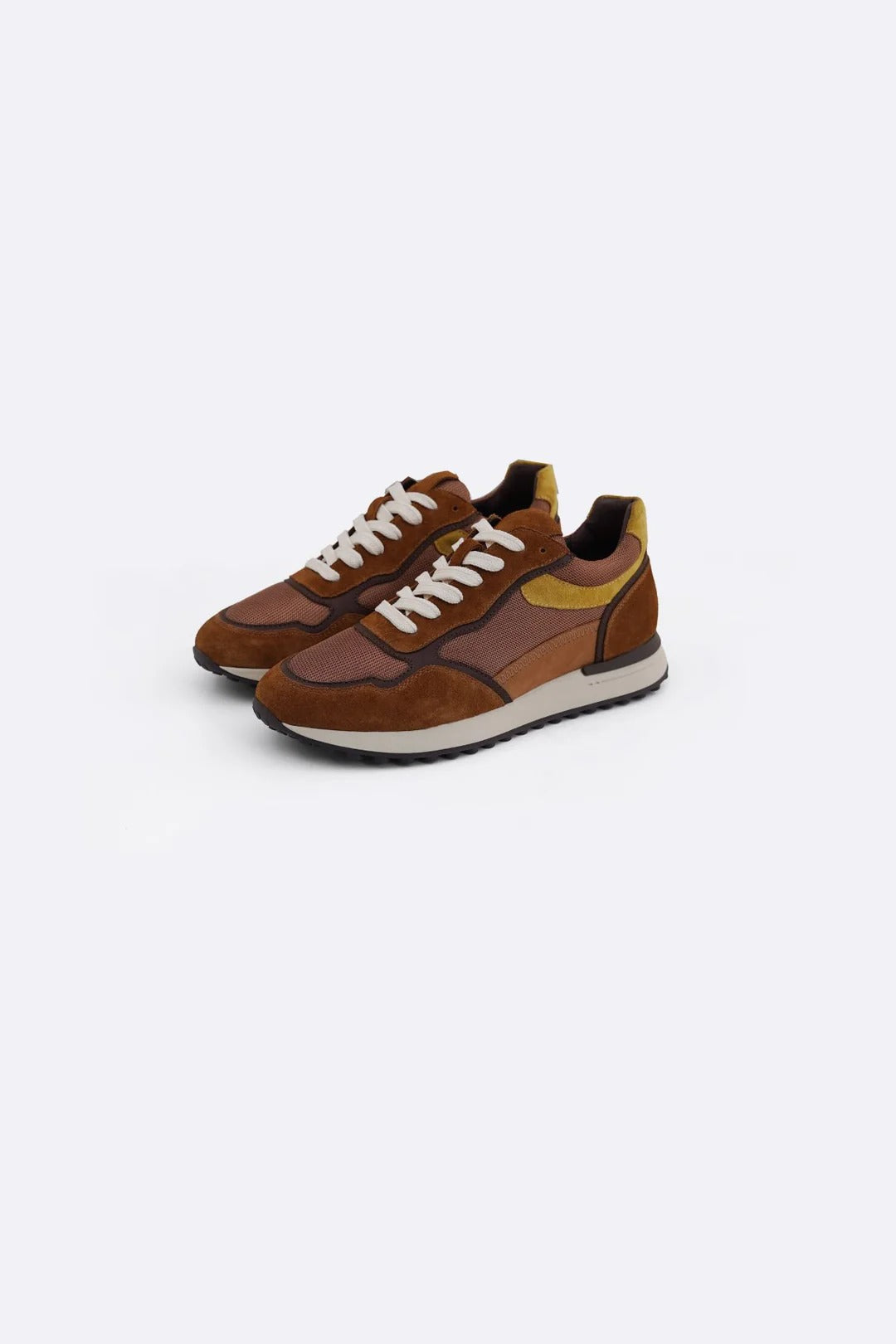 CONTRAST LEATHER JOGGERS