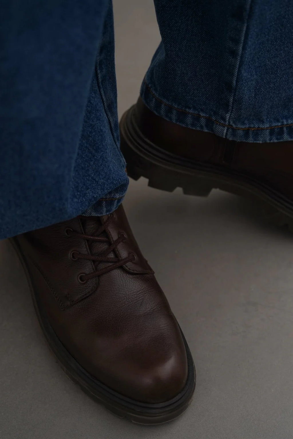 CHUNKY LEATHER BIKER BOOTS