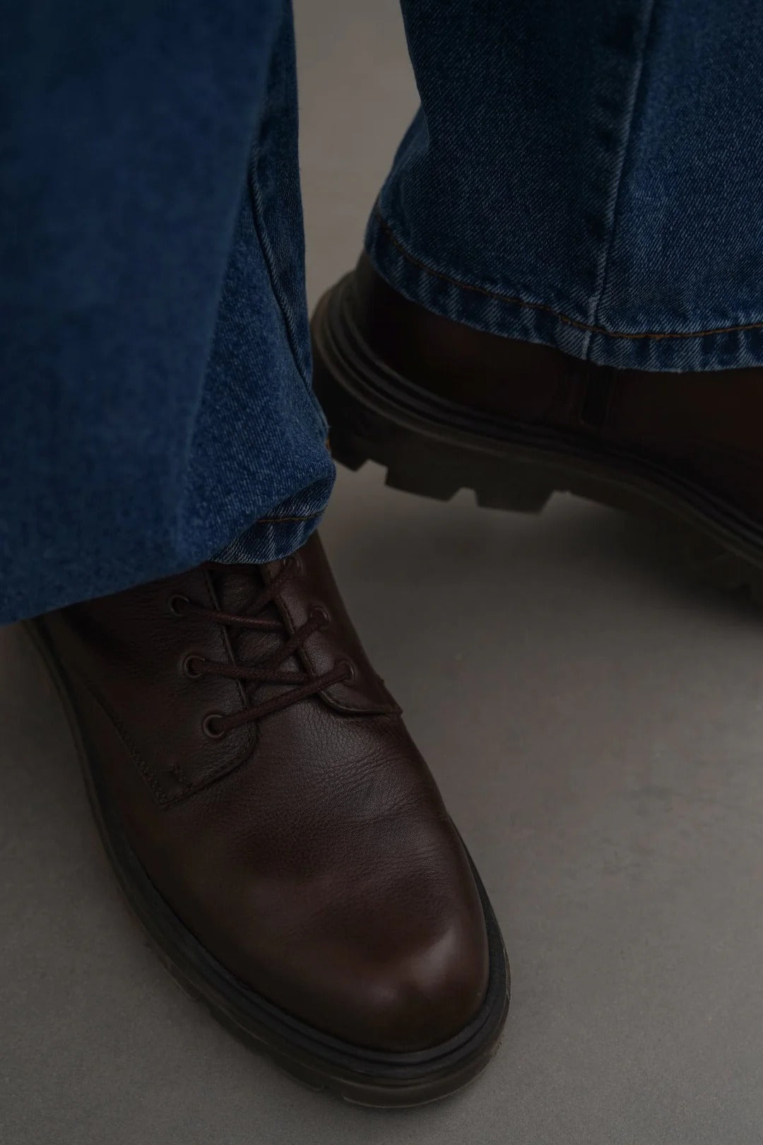 CHUNKY LEATHER BIKER BOOTS