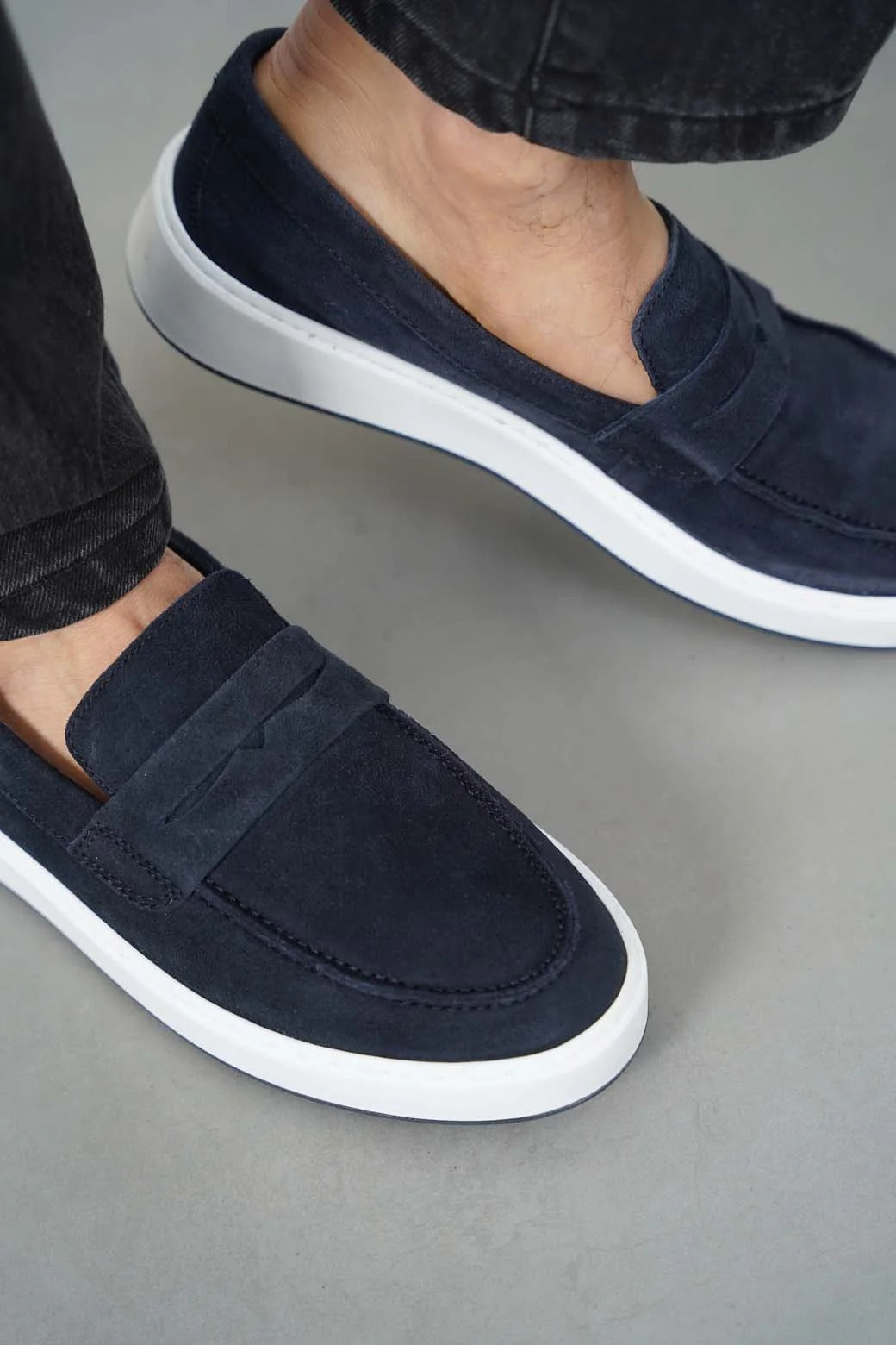 SUEDE PENNY LOAFERS