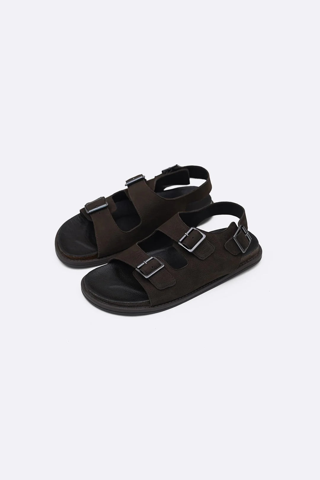 DOUBLE STRAP LEATHER SANDALS