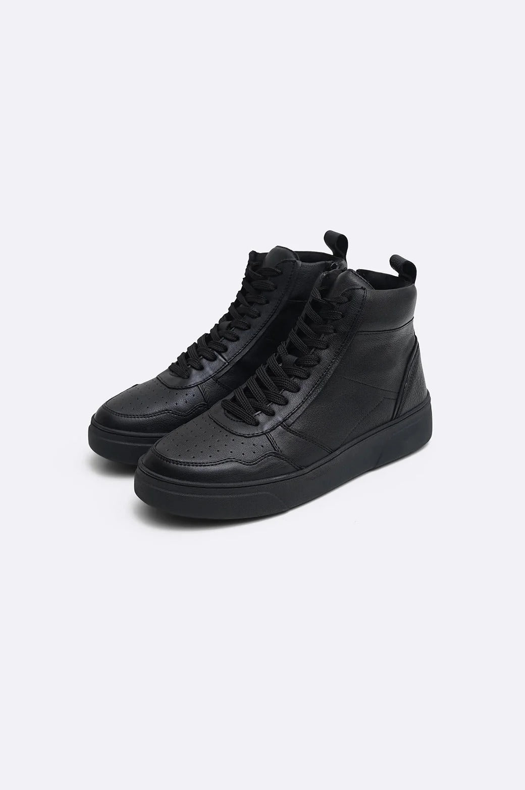 HIGH-TOP LEATHER SNEAKERS