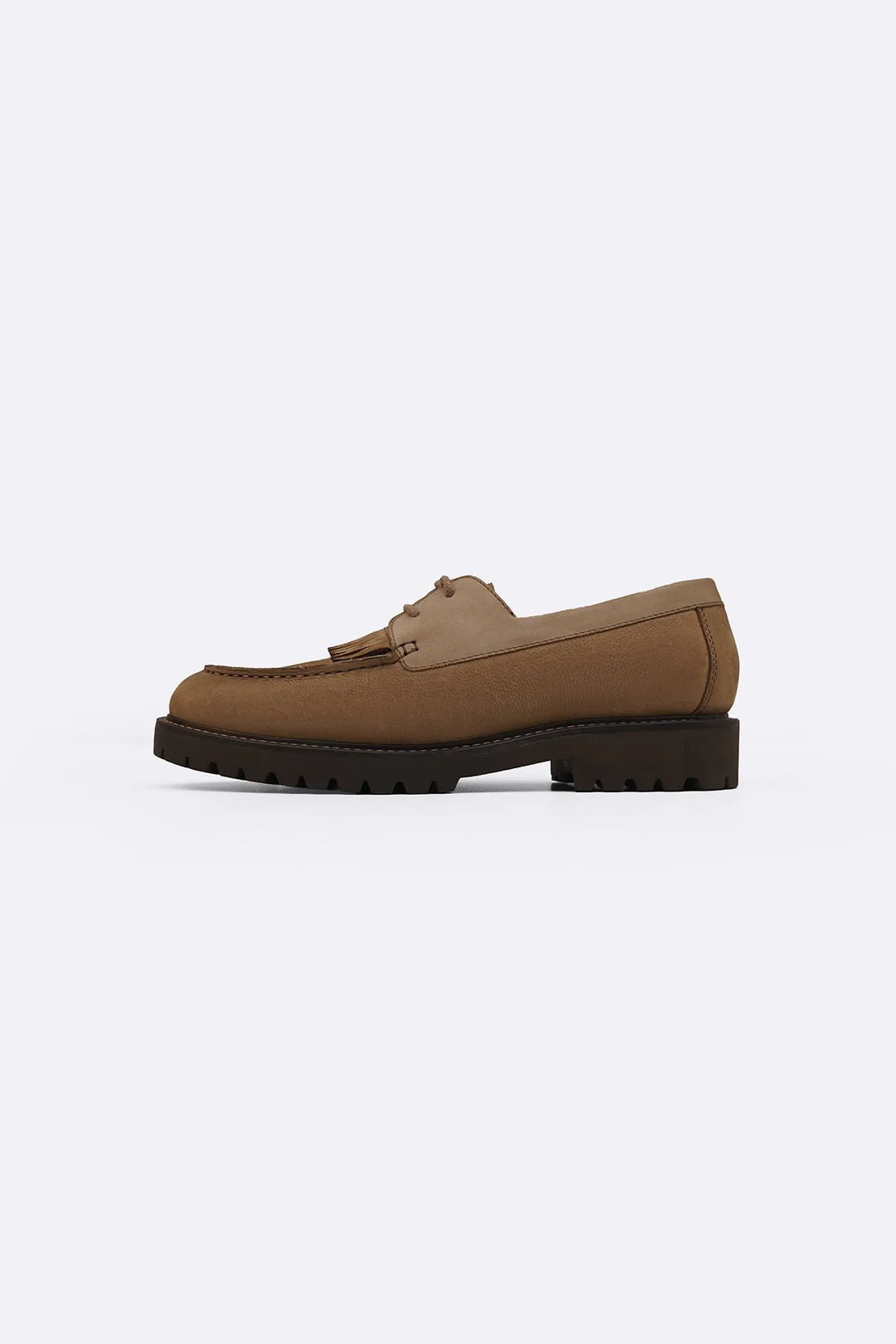 LEATHER MOC-TOE SHOES